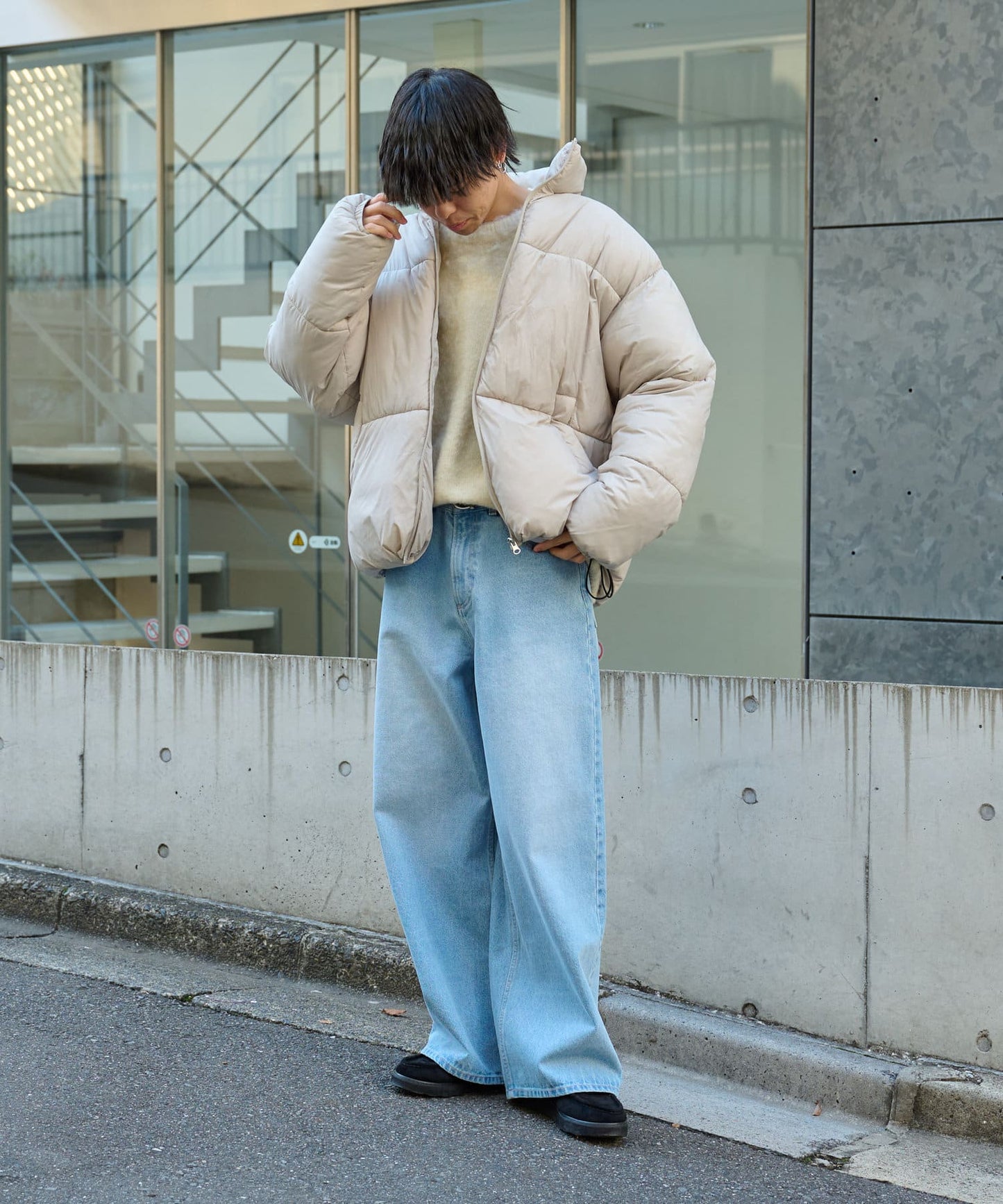 【套裝適用】寬鬆直筒牛仔褲