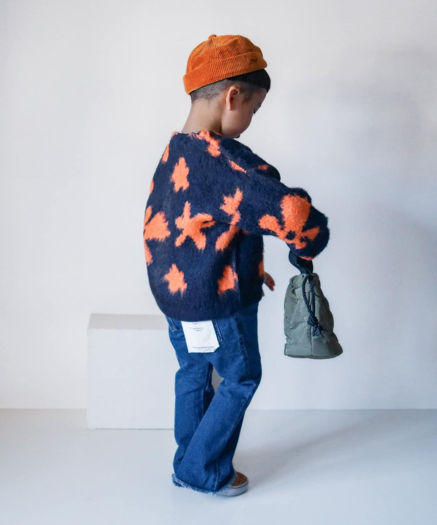 【KIDS】【TYPY DENIM】甘織り裾フリンジフレアデニム 【KIDS】【TYPY DENIM】甜美編織邊緣流蘇喇叭牛仔褲