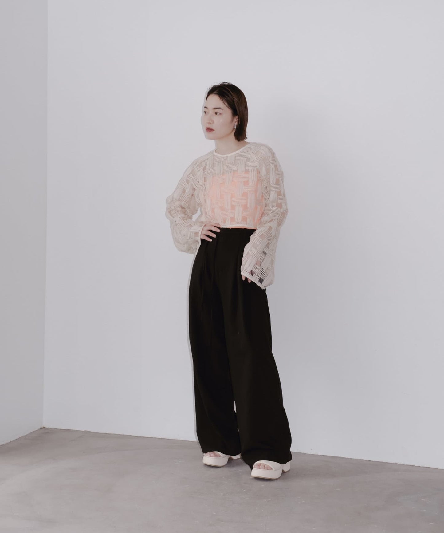 【2024SS/3尺碼展開/尺碼】褶皺休閒褲