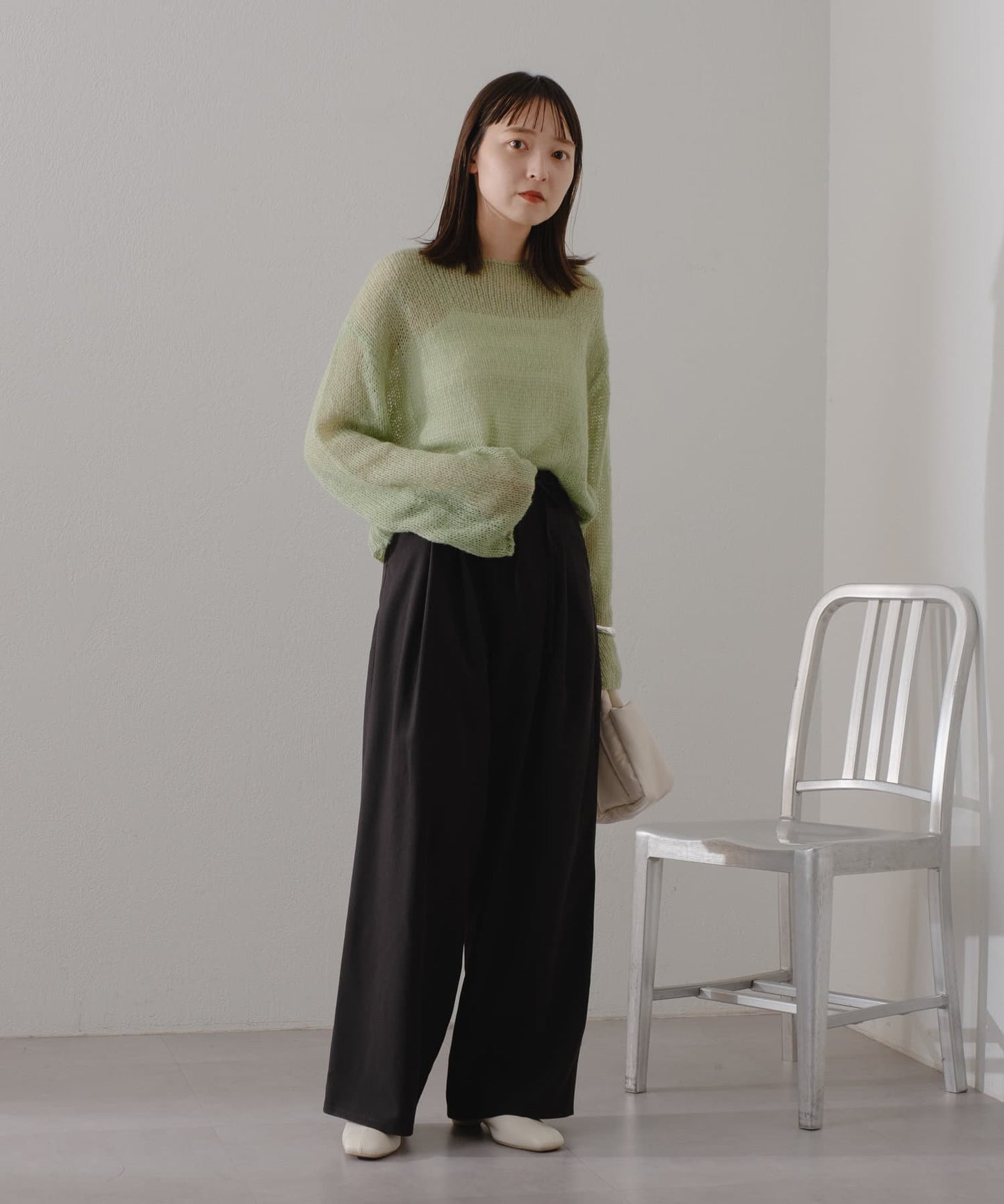 【2024SS/3尺碼展開/尺碼】褶皺休閒褲