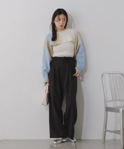 【2024SS/3尺碼展開/尺碼】褶皺休閒褲