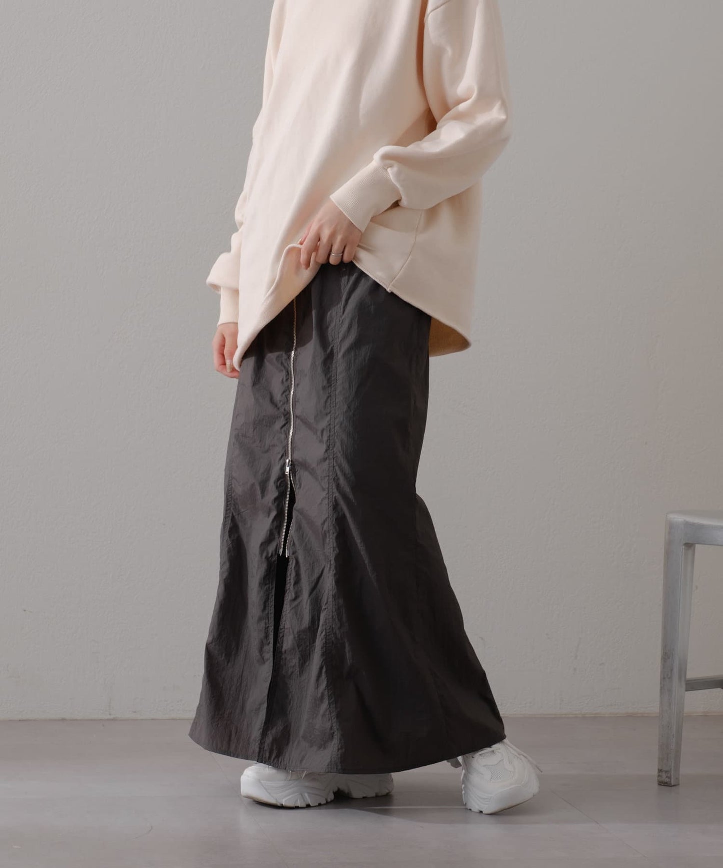 【2024SS/前後2WAY/內襯/腰帶】尼龍窄裙