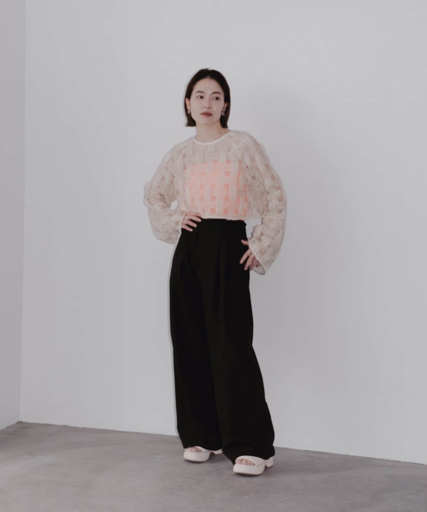 【2024SS/3尺碼展開/尺碼】褶皺休閒褲