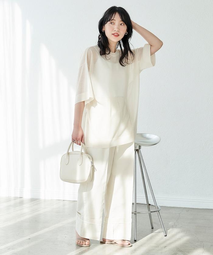 手洗可 混紡亞麻 透氣 半袖 TEE(針織)