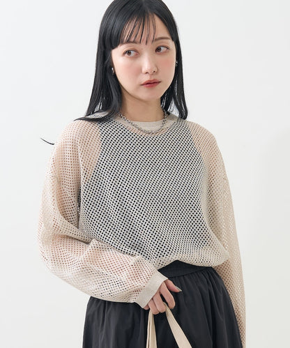 顏色網眼套頭衫