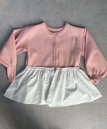 2way珍珠紐扣荷葉邊開衫