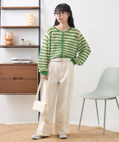 2way 透視 邊框 針織開衫