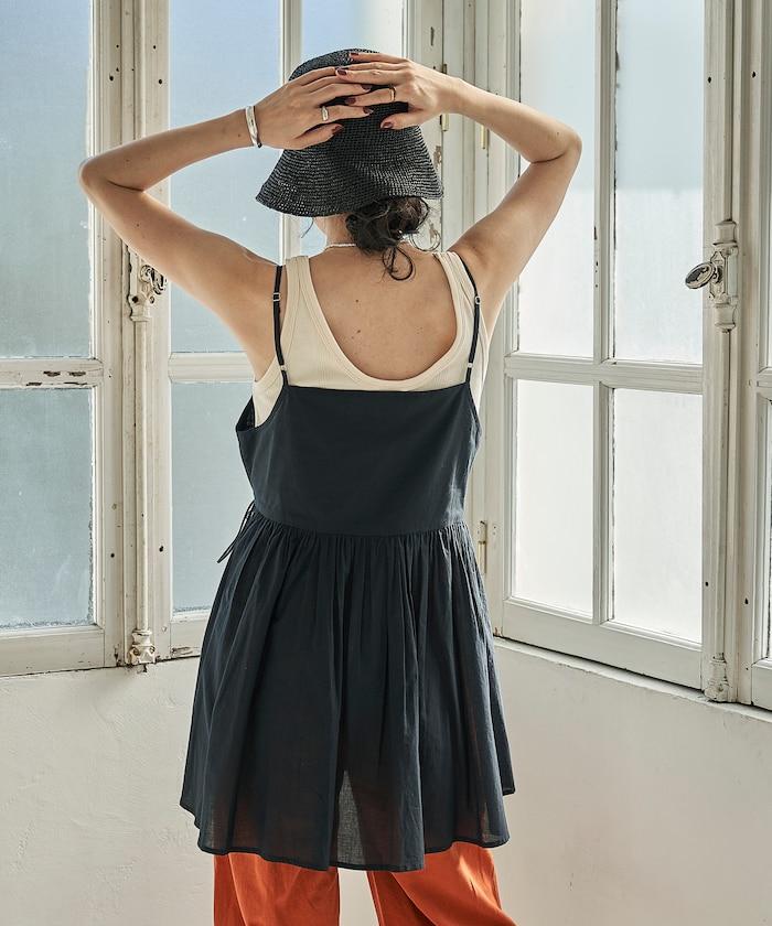 印度卡什米爾吊帶長款束腰襯衫