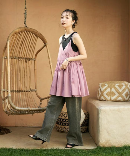 印度卡什米爾吊帶長款束腰襯衫