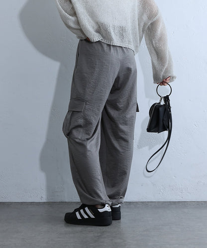 綢緞工裝褲