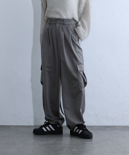 綢緞工裝褲