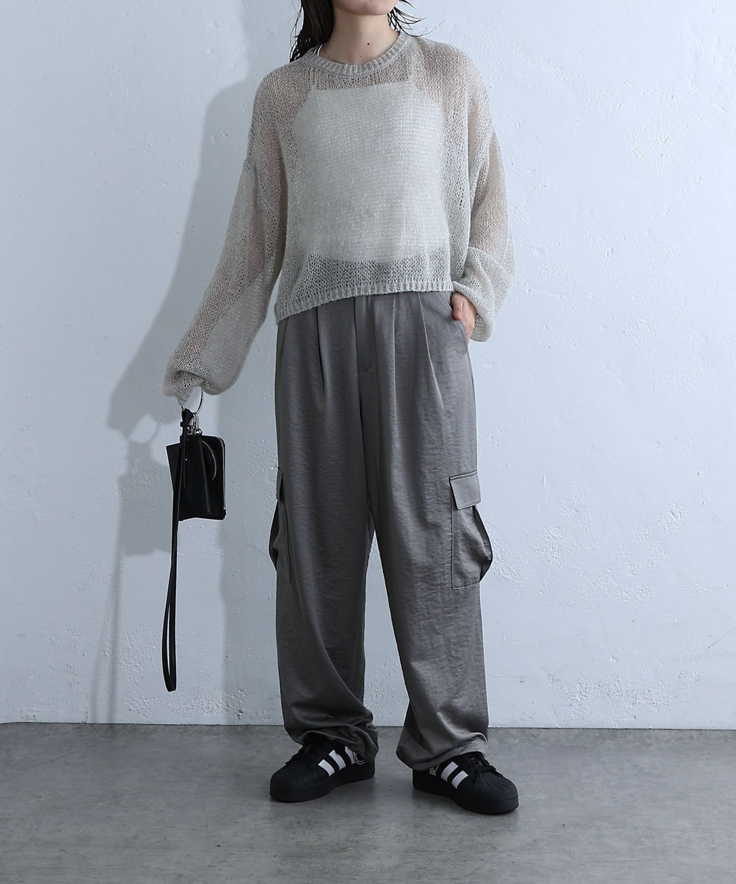 綢緞工裝褲