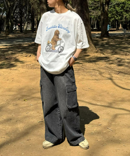 【Franklin Climbing】拉布拉多犬&電動自行車短袖T恤