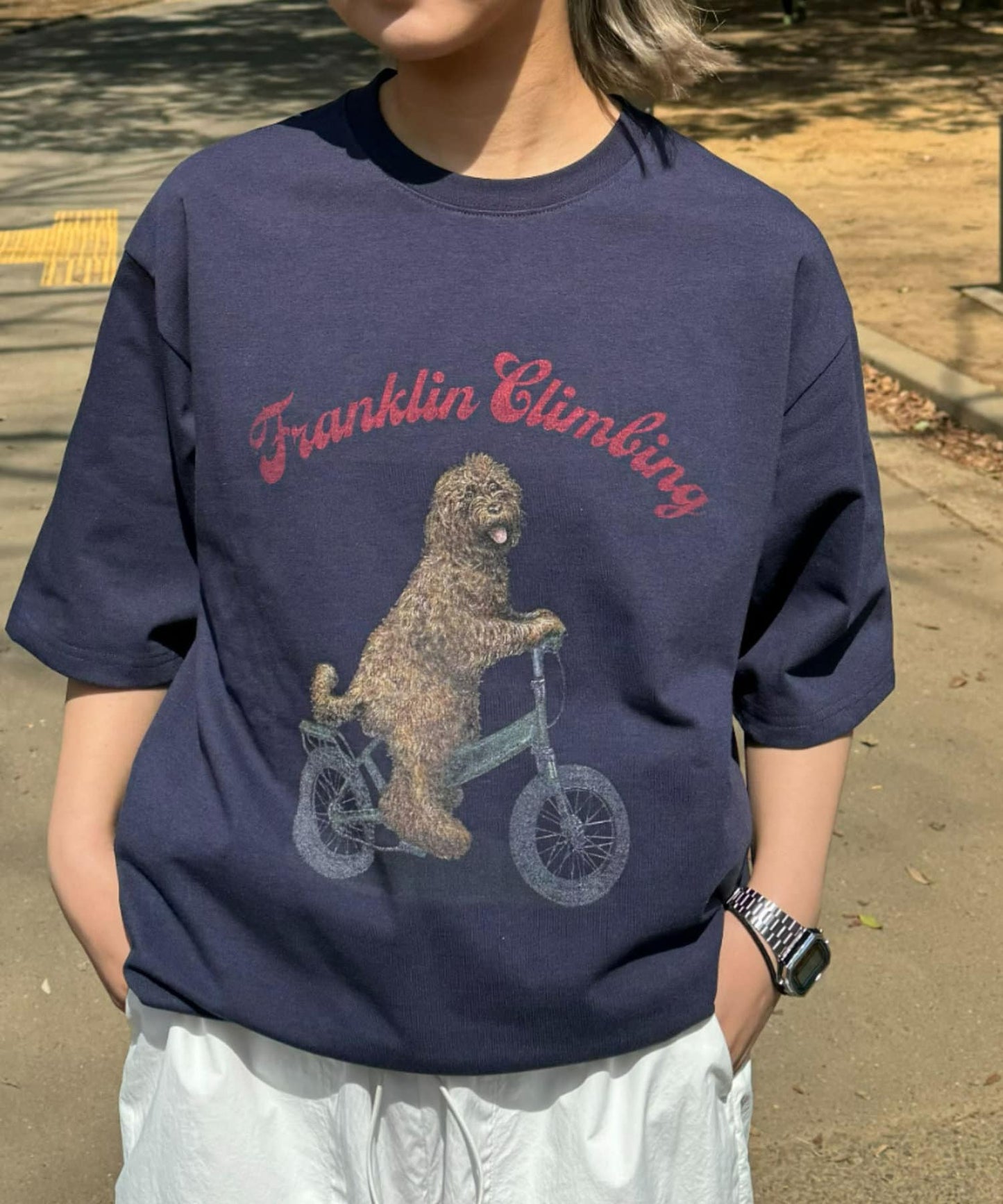 【Franklin Climbing】拉布拉多犬&電動自行車短袖T恤