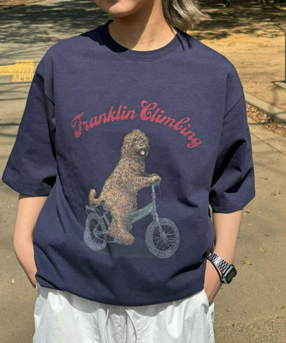 【Franklin Climbing】拉布拉多犬&電動自行車短袖T恤