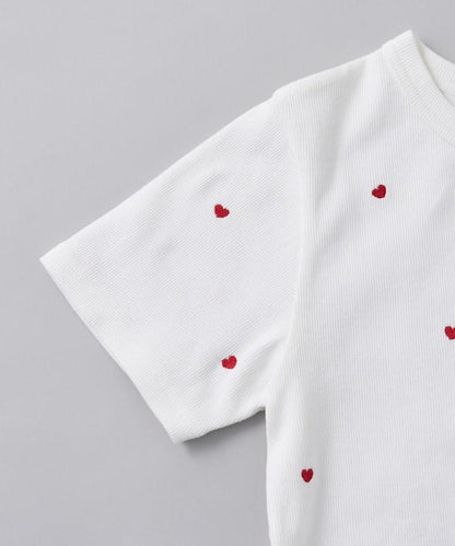 迷你愛心刺繡T恤