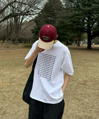 【UNISEX】信息印花短袖T恤