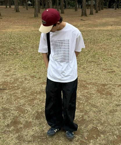 【UNISEX】信息印花短袖T恤