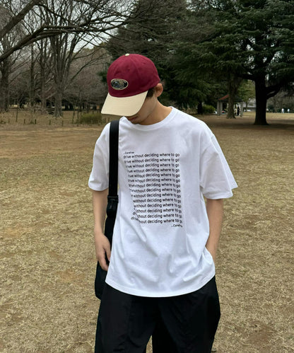 【UNISEX】信息印花短袖T恤