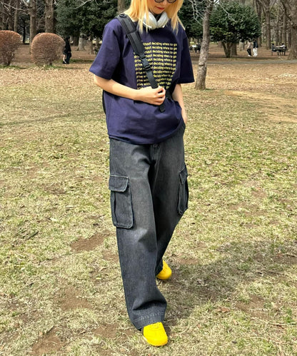 【UNISEX】信息印花短袖T恤