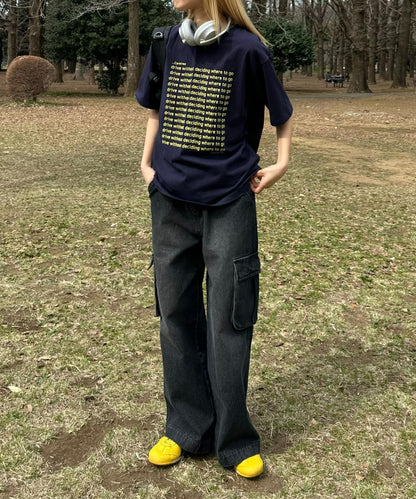 【UNISEX】信息印花短袖T恤
