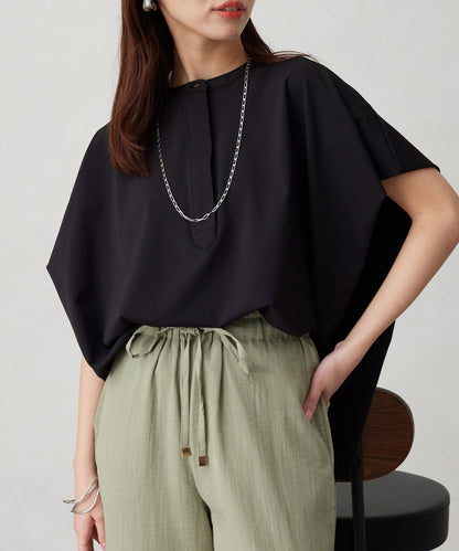 360度彈力肩褶抽繩套頭衫