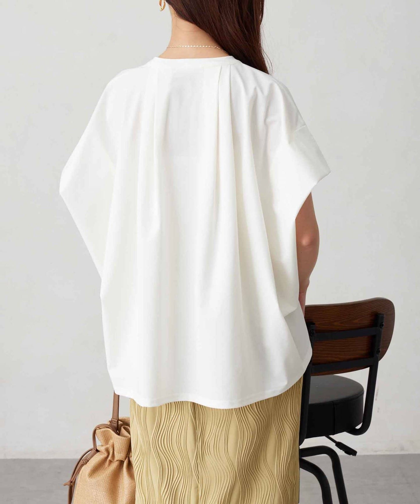 360度彈力肩褶抽繩套頭衫