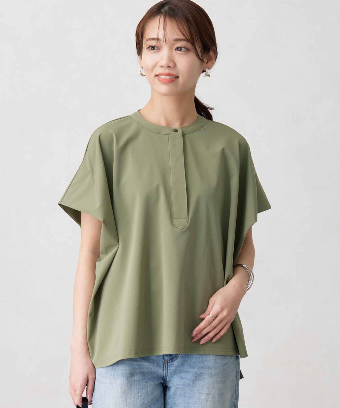 360度彈力肩褶抽繩套頭衫