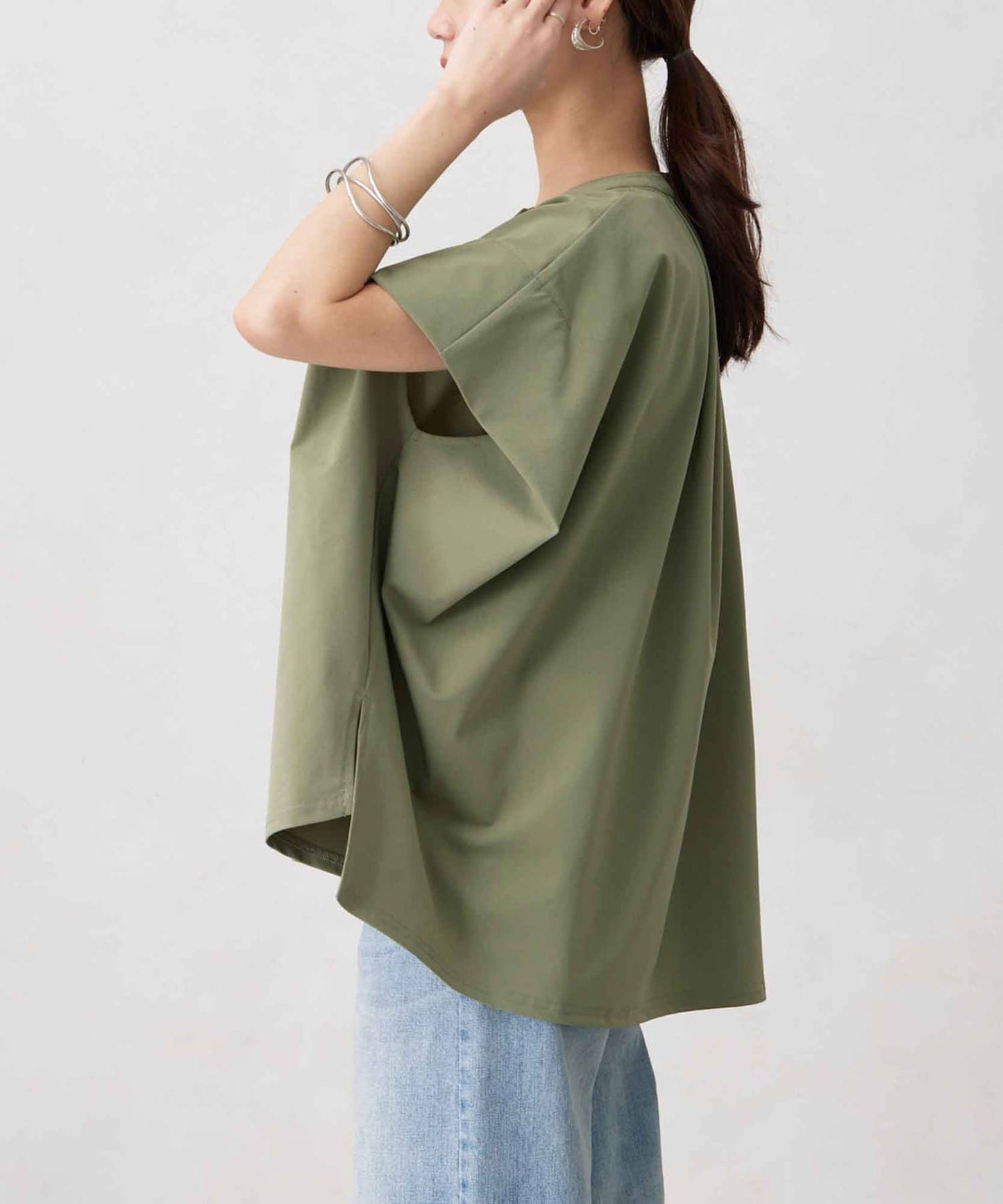 360度彈力肩褶抽繩套頭衫