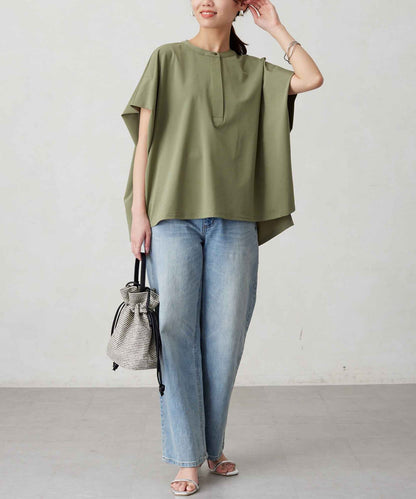 360度彈力肩褶抽繩套頭衫