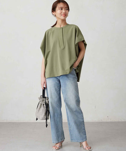 360度彈力肩褶抽繩套頭衫