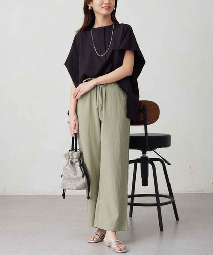 360度彈力肩褶抽繩套頭衫