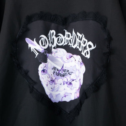 ACDC RAG 愛情朋克 蕾絲心形 大號 衛衣上衣 黑色 (RG4495BK)