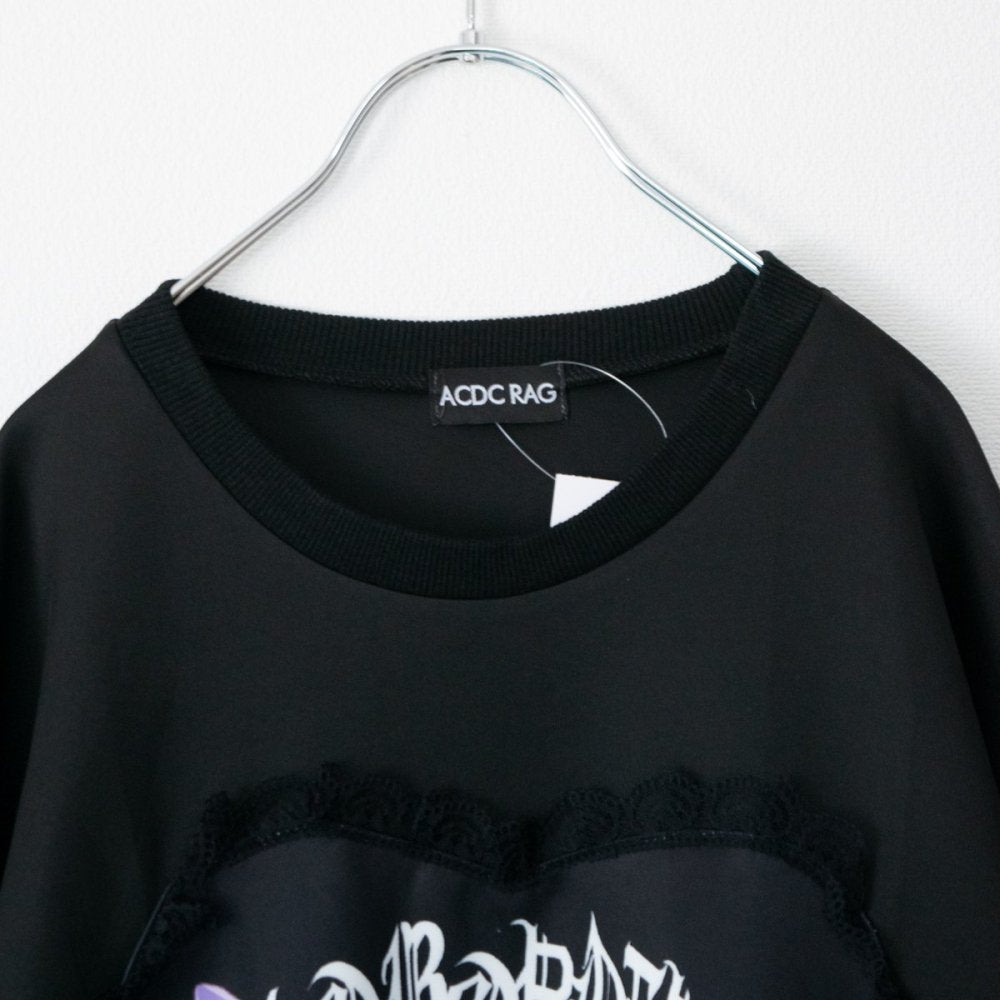 ACDC RAG 愛情朋克 蕾絲心形 大號 衛衣上衣 黑色 (RG4495BK)