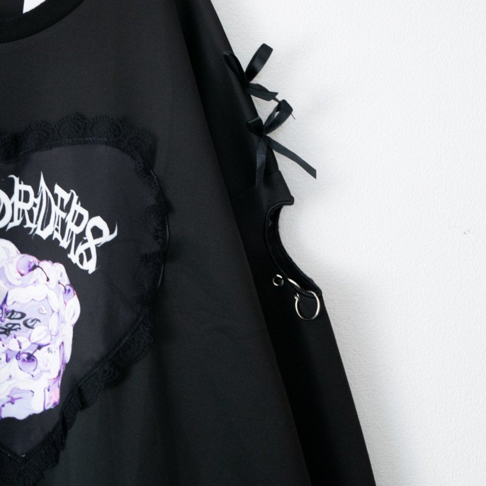 ACDC RAG 愛情朋克 蕾絲心形 大號 衛衣上衣 黑色 (RG4495BK)