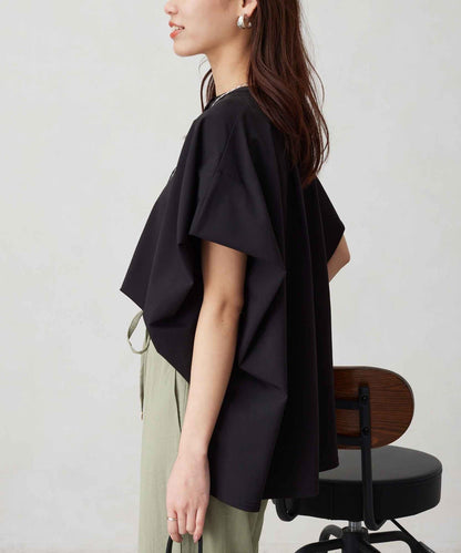 360度彈力肩褶抽繩套頭衫