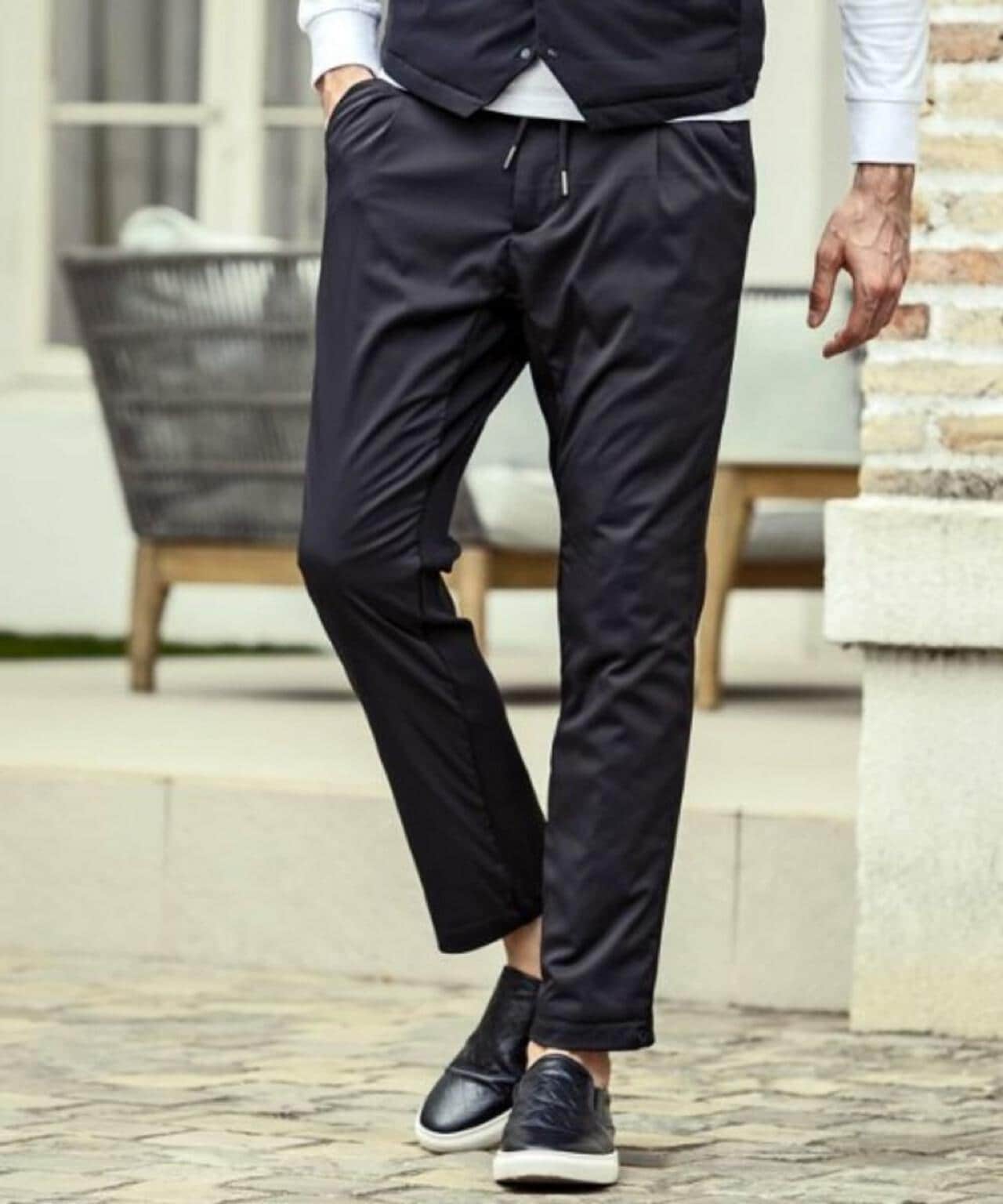 1PIU1UGUALE3 RELAX/ウノピゥウノウグァーレトレ リラックス/プリマロフトバックニットスラックス 1PIU1UGUALE3 RELAX/一加一等於三 休閒/PrimaLoft填充針織長褲