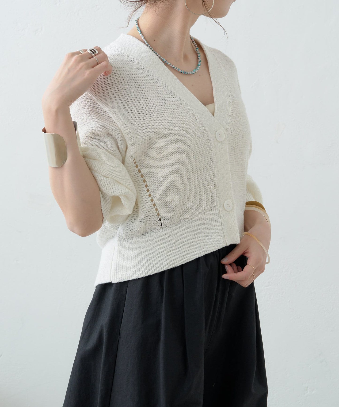 5G幹練棉短款開衫