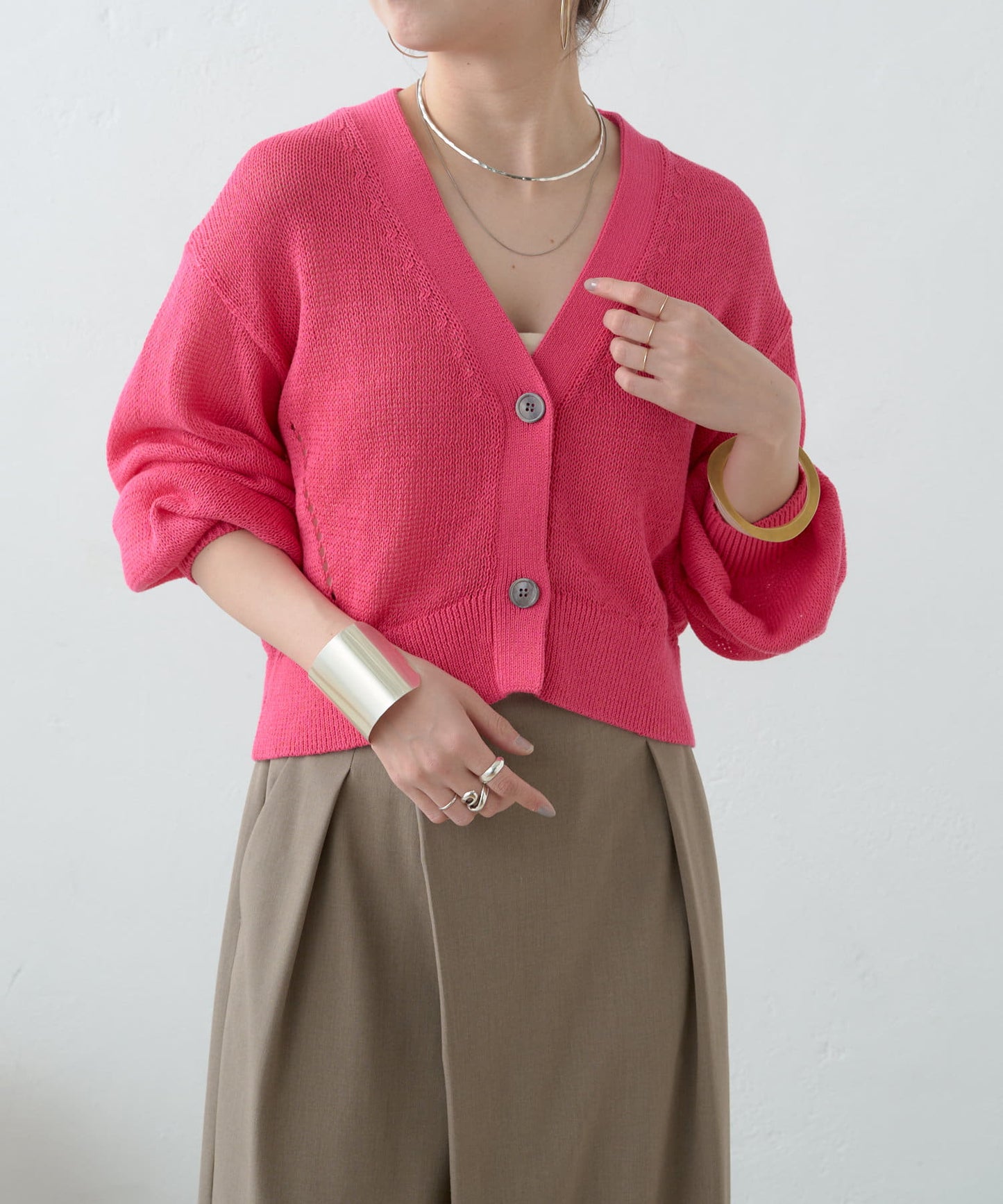 5G幹練棉短款開衫