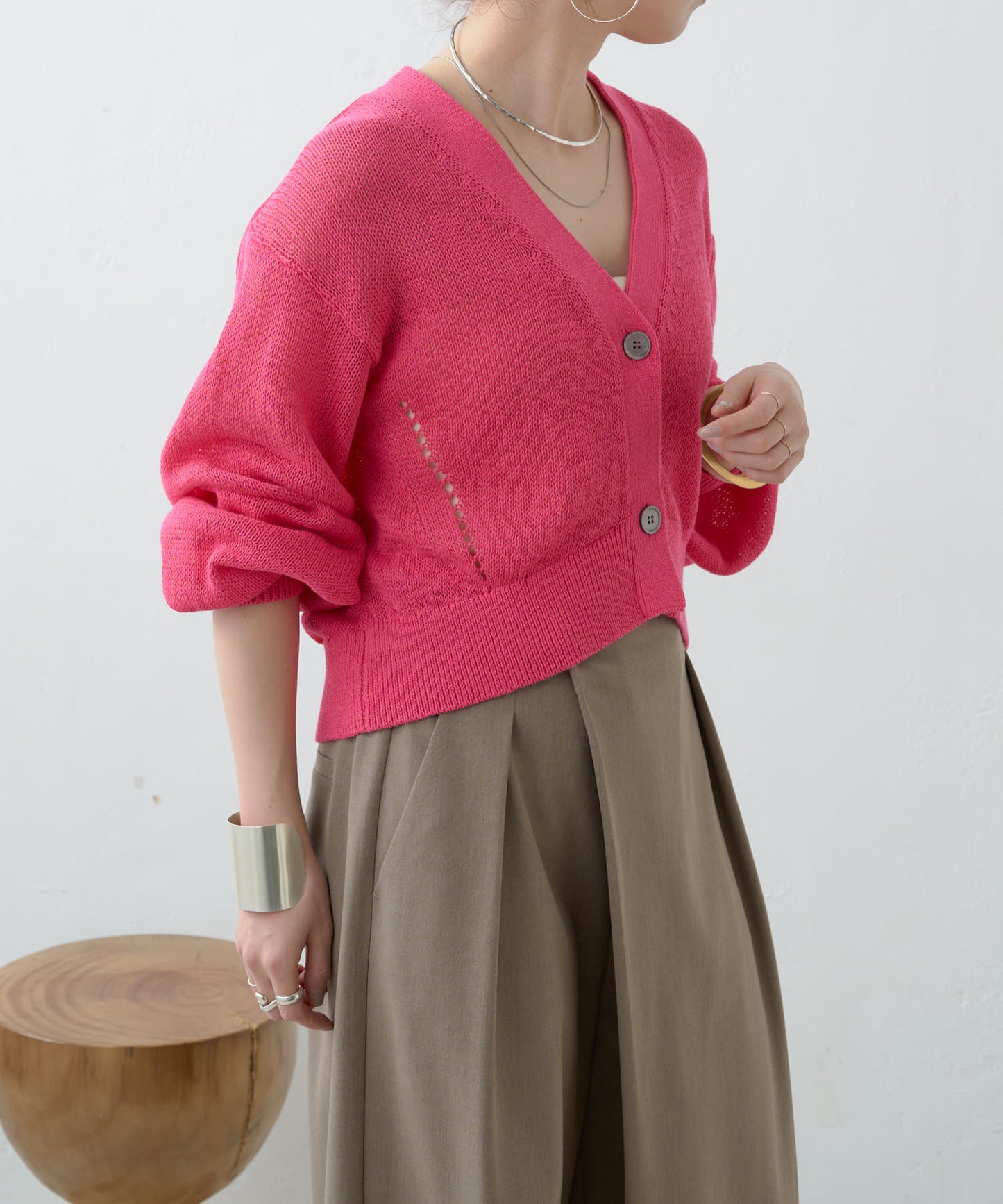 5G幹練棉短款開衫