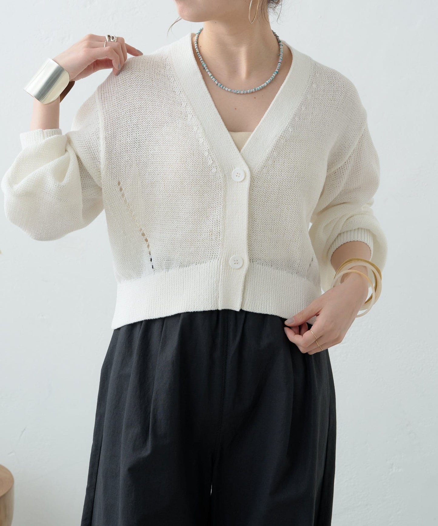 5G幹練棉短款開衫