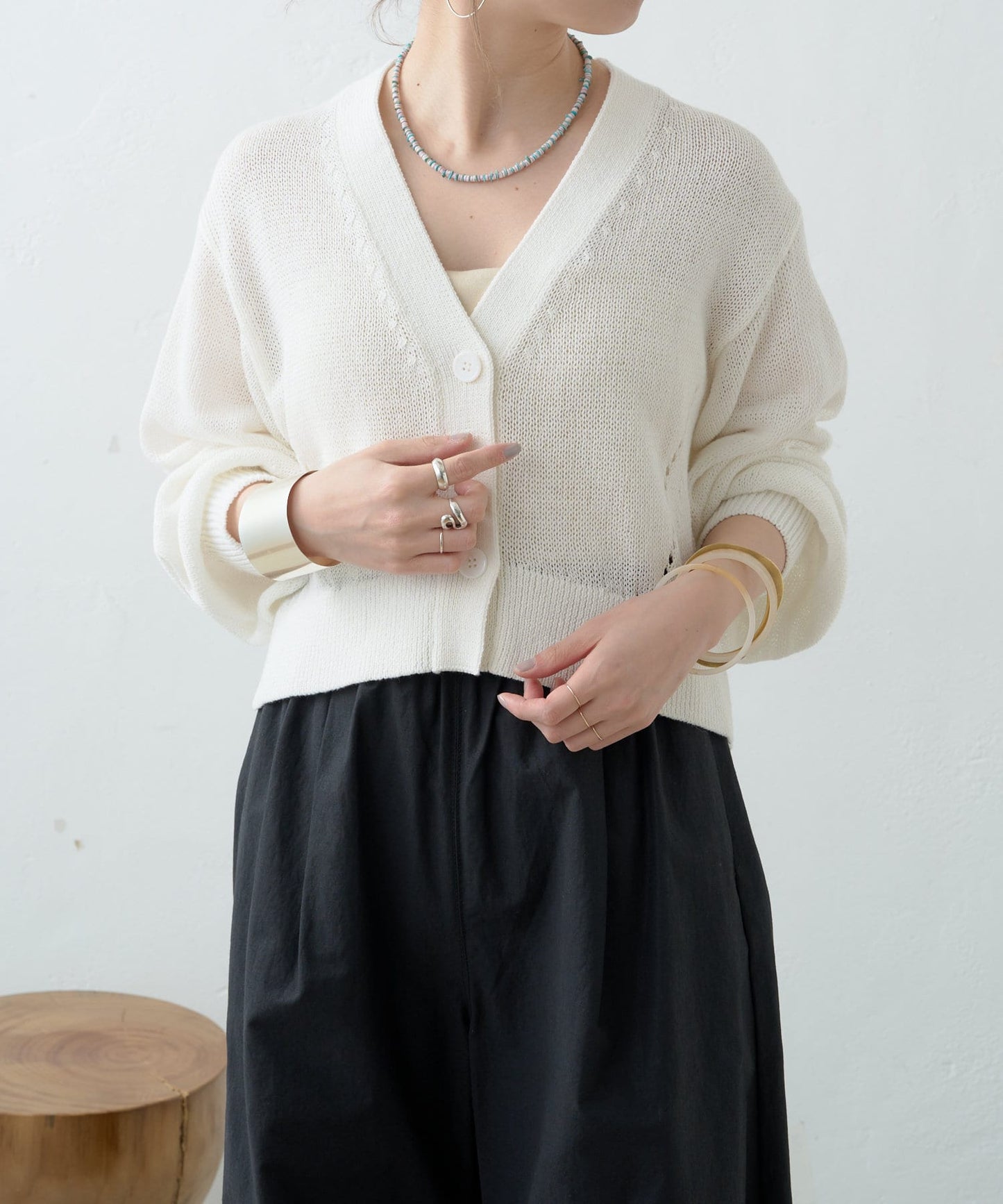 5G幹練棉短款開衫