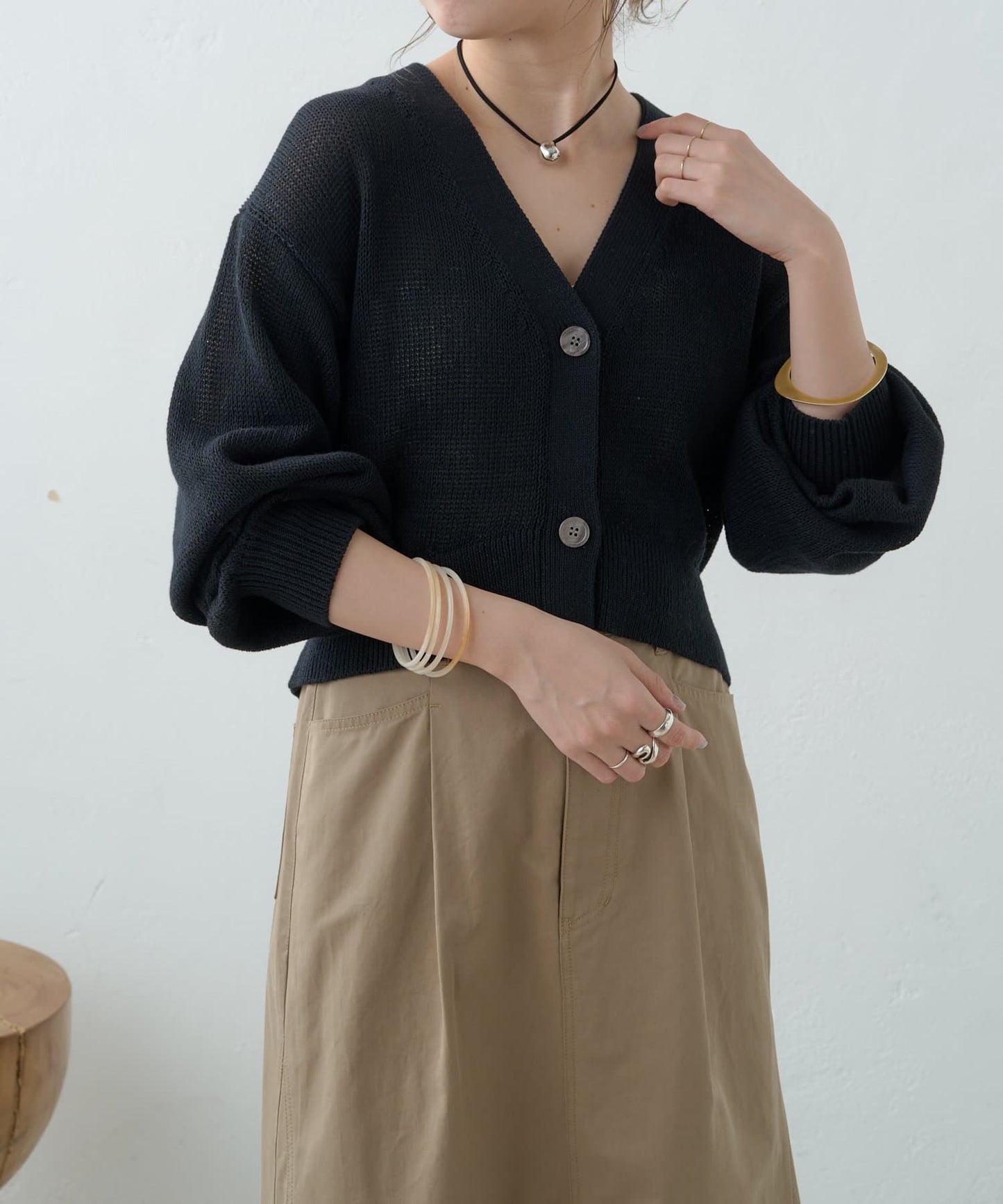 5G幹練棉短款開衫