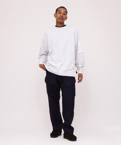 BAGGY FIT MIL. POCKET CREW NECK SWEAT