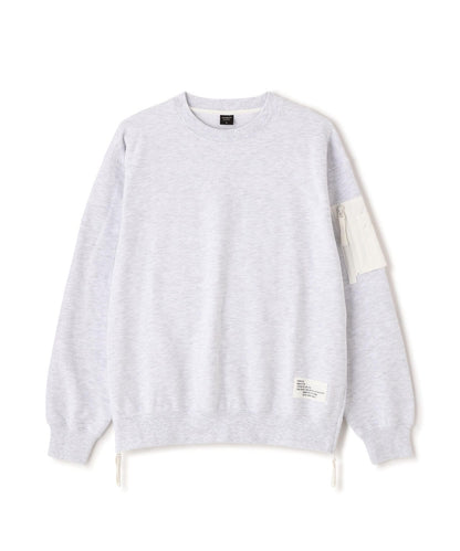 BAGGY FIT MIL. POCKET CREW NECK SWEAT