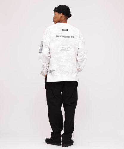 BAGGY FIT MIL. POCKET CREW NECK SWEAT