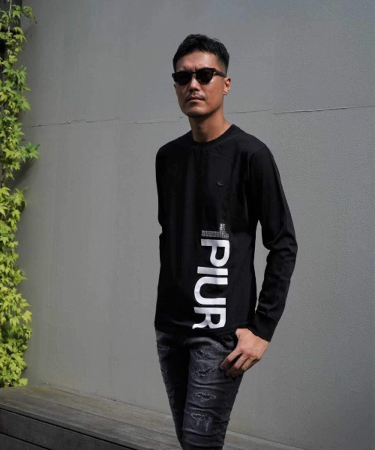 1PIU1UGUALE3 RELAX/豎標長袖T恤