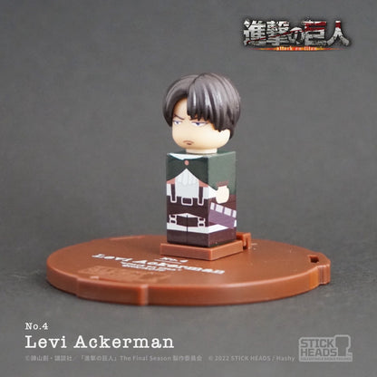 《進擊的巨人》徽章手辦「STICK HEADS / 利威·阿克曼」
