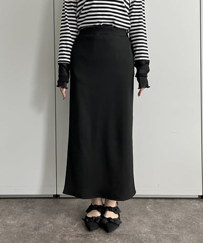 【低身高・高身高尺碼可選】腰部鬆緊裁剪針織窄裙