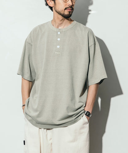 10.5盎司 重量無側縫 圓領 顏料T恤 美國棉